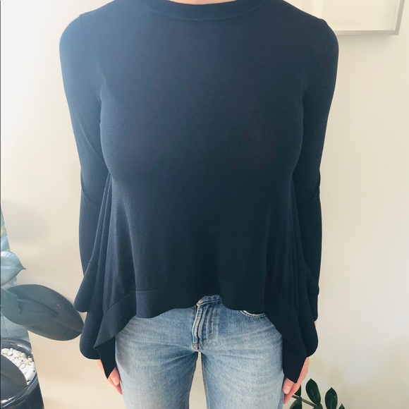 Club Monaco Navy Vandary Ruffleback Sweater XS - Picture 4 of 6